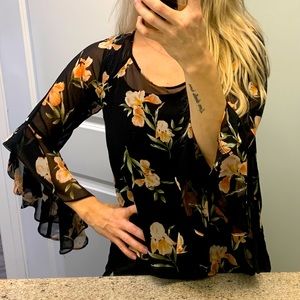 Forever 21 Bell Sleeve Top Medium